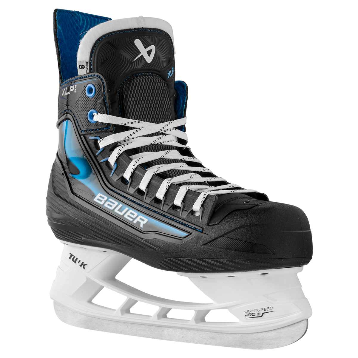 Bauer Senior X-LP 2.0 Hockey Skates - Black, front three-quarter view