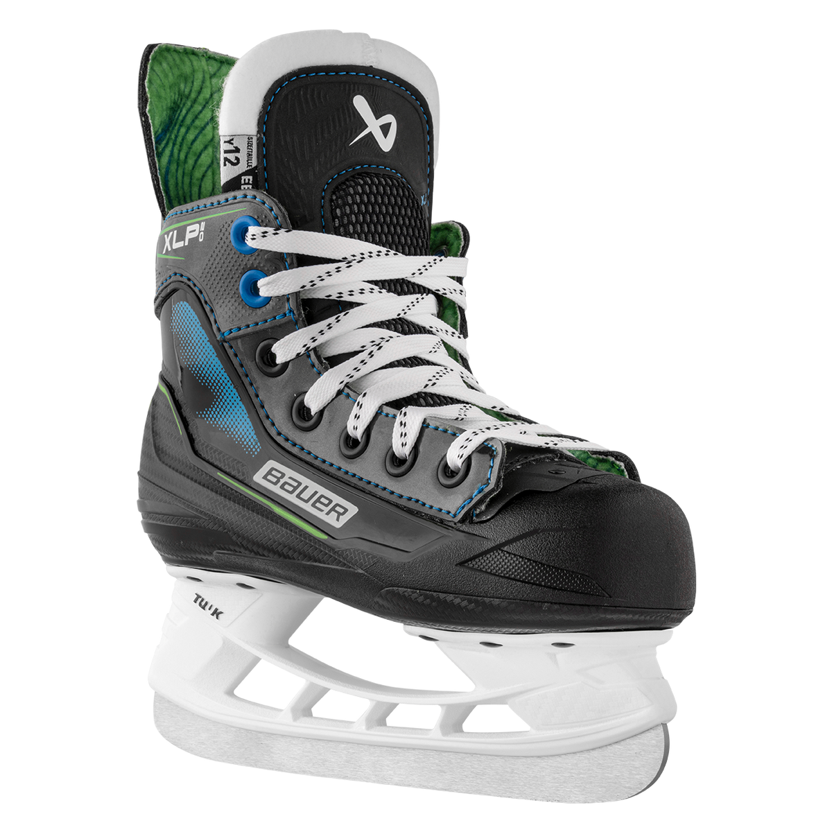 Bauer Youth X-LP 2.0 Hockey Skates - Black, front three-quarter view