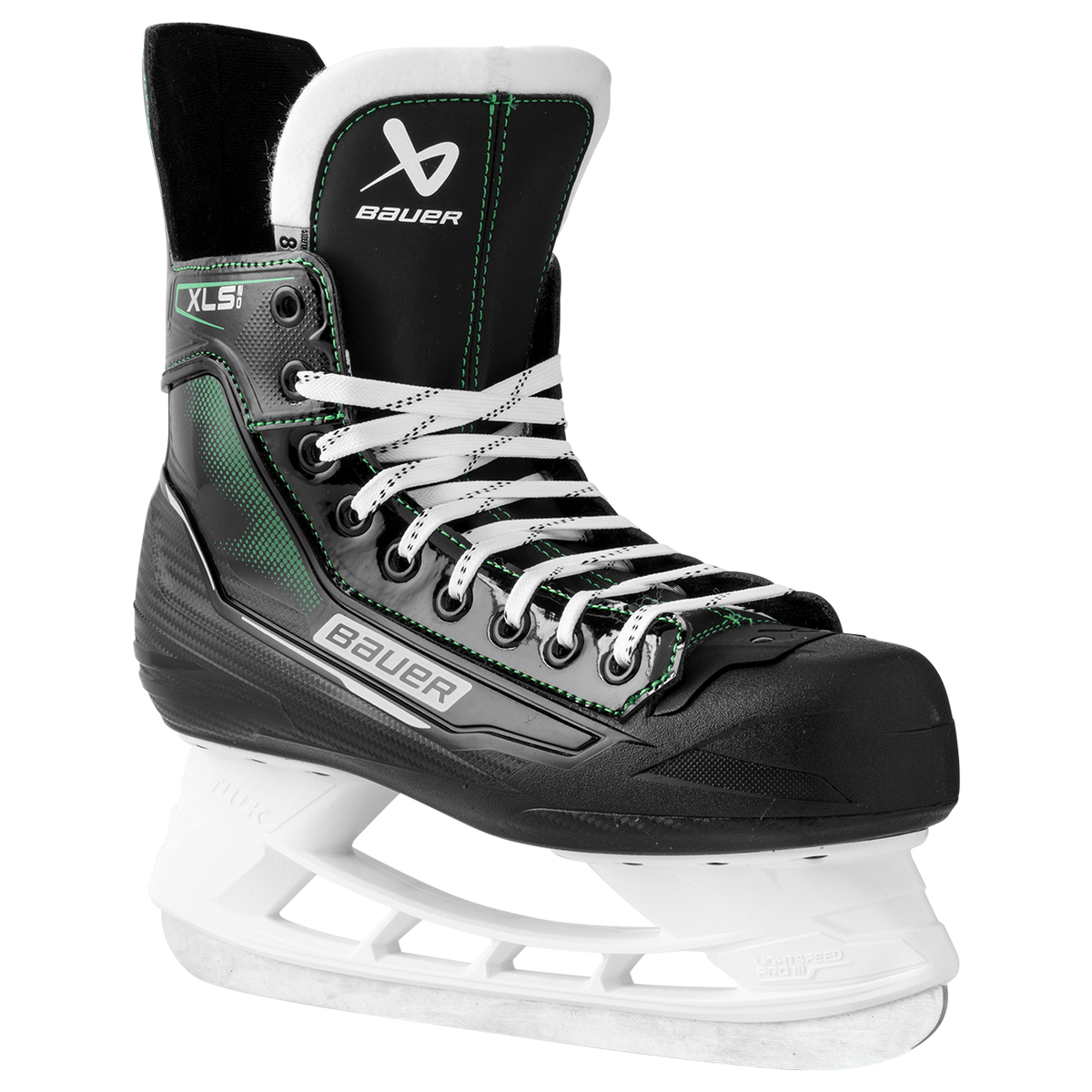 Bauer Senior X-LS 2.0 Hockey Skates - Black, front three-quarter view