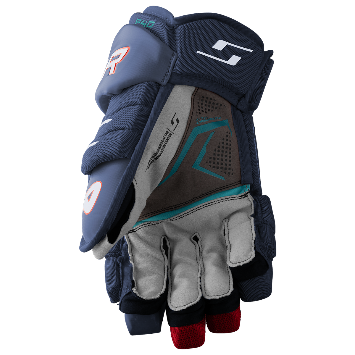 Bauer Supreme F40 Intermediate Hockey Glove - Navy/Red/White - palm