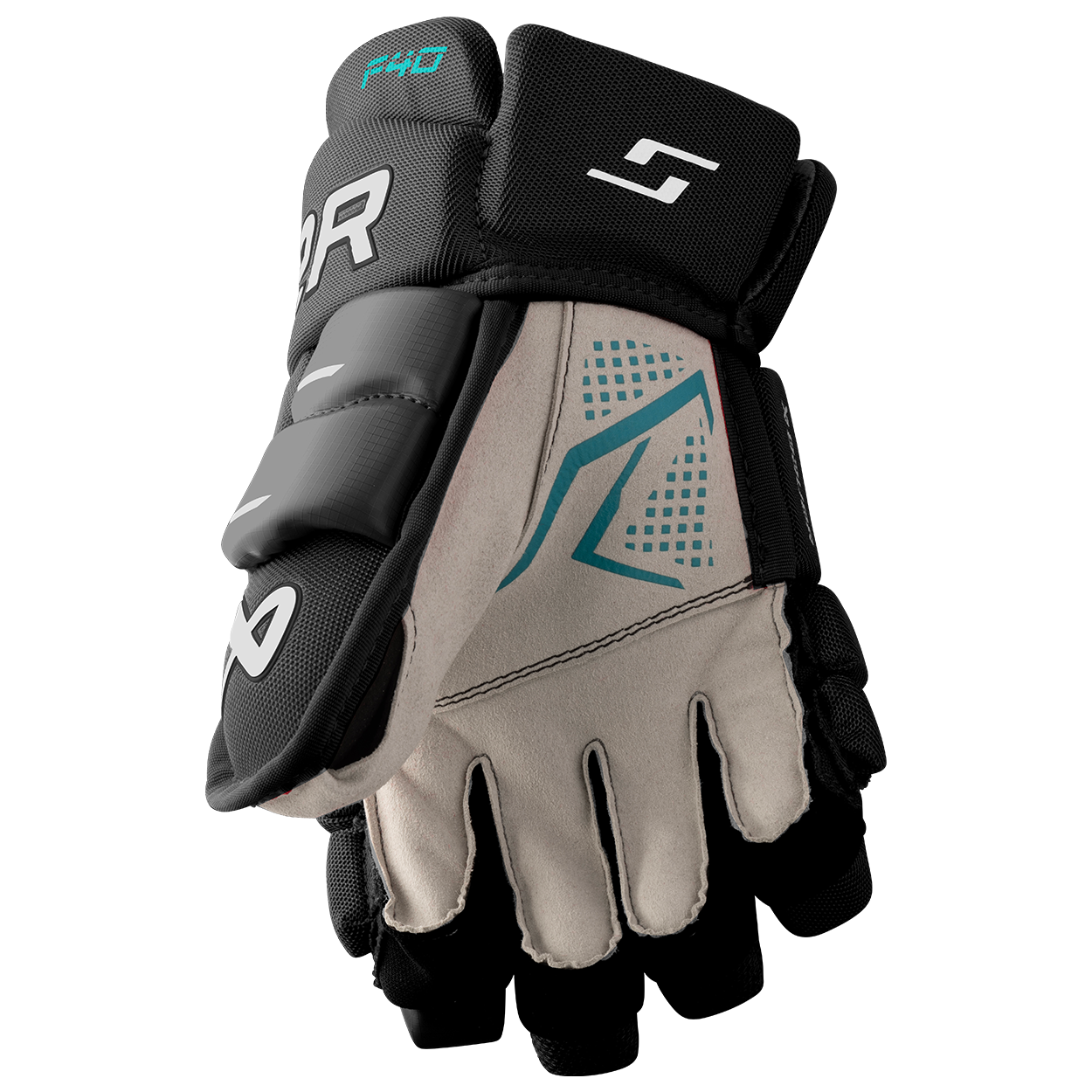 Bauer Junior Supreme F40 Hockey Glove Black/White - palm