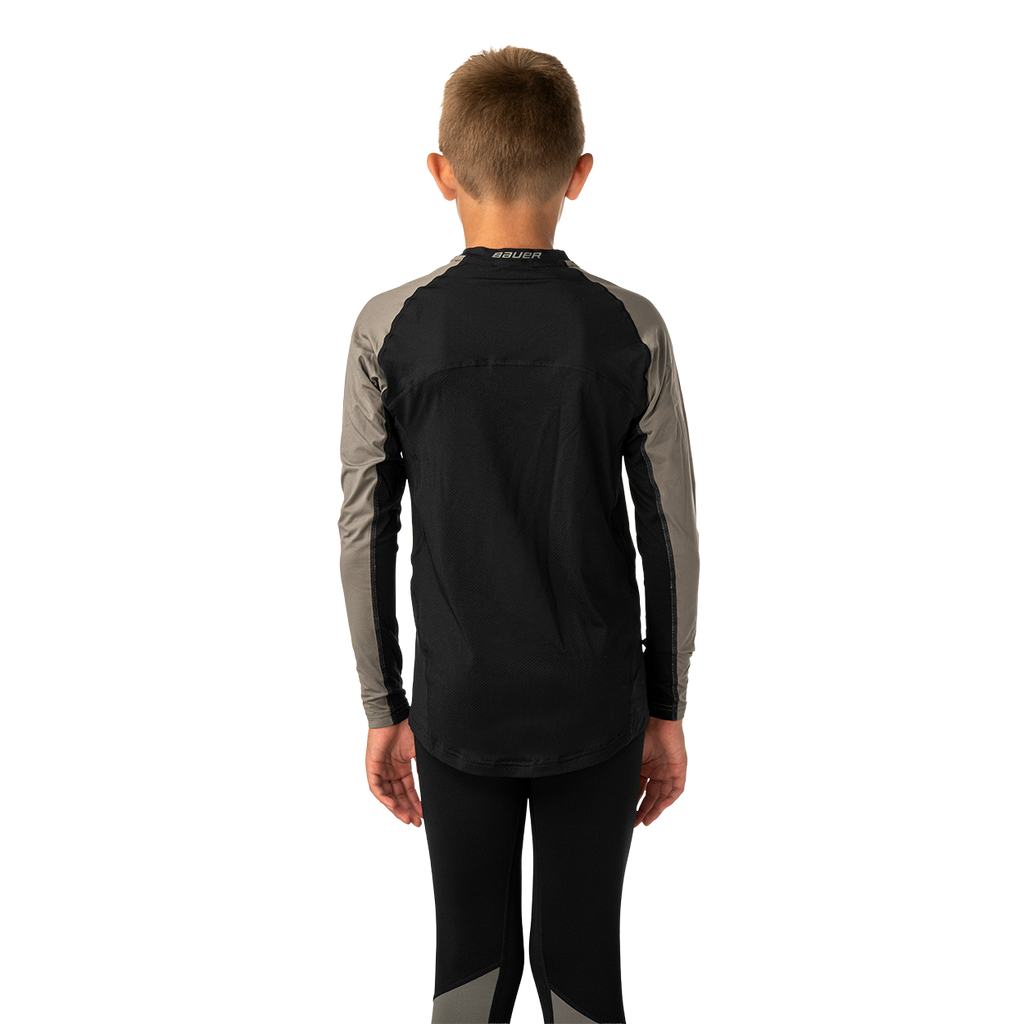 Bauer Performance Baselayer youth long-sleeve top, black, back