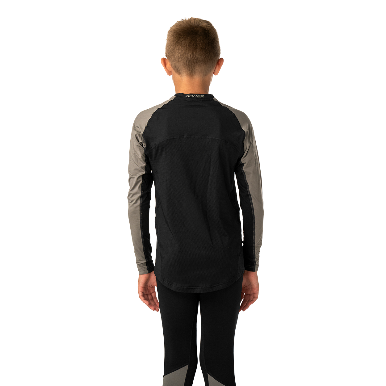 Bauer Performance Baselayer youth long-sleeve top, black, back