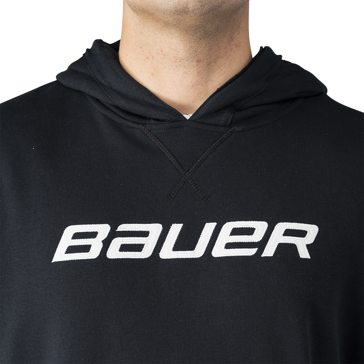 Bauer Jersey Senior Hoodie - Black - chest detail