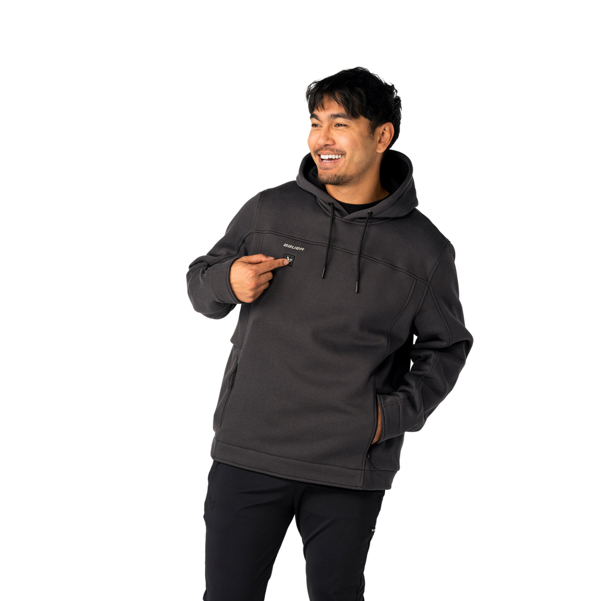 Bauer Redline Heated Hoodie - DARK GREY, front