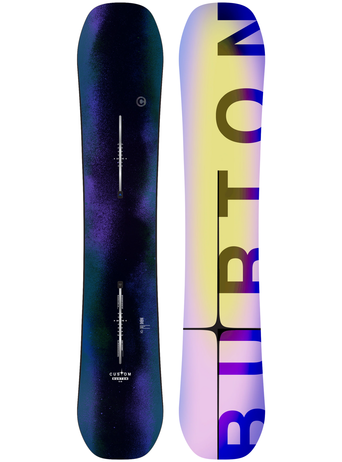 Burton Men's Custom Camber Snowboard - Faded, topsheet and base view