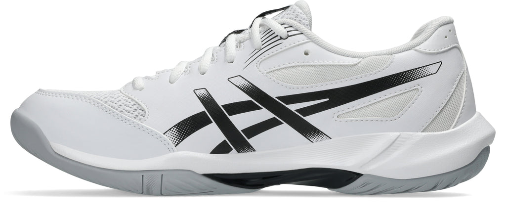 Asics Men's Gel-Rocket 12 Court Shoes - White/Black, medial side view