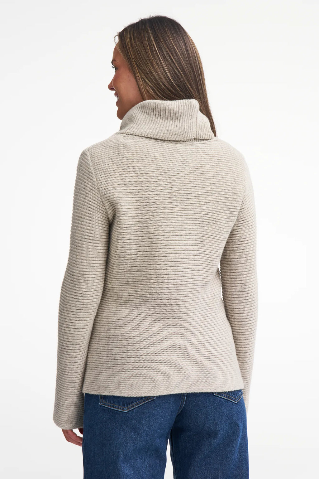 Ivanhoe of Sweden Women's NLS Holly Wool Turtleneck Sweater - Birch, back