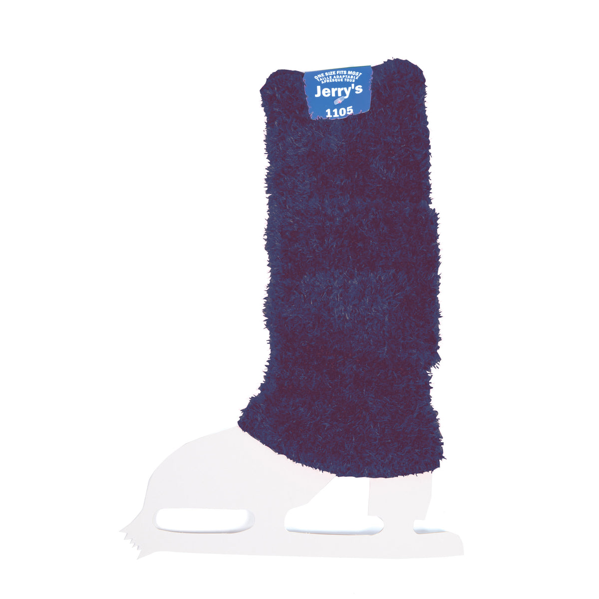 Jerrys Skating World Figure Skating Fuzzy Leg Warmers - Navy Blue, front view