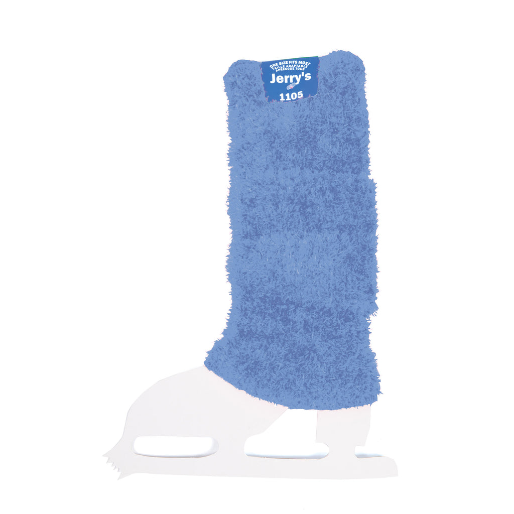Jerrys Skating World Figure Skating Fuzzy Leg Warmers - Wedgewood Blue, front view