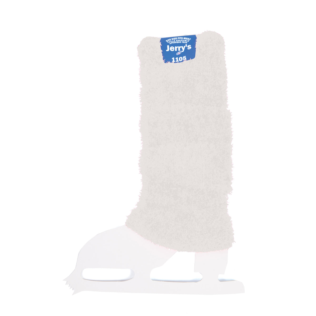Jerrys Skating World Figure Skating Fuzzy Leg Warmers - White, front view
