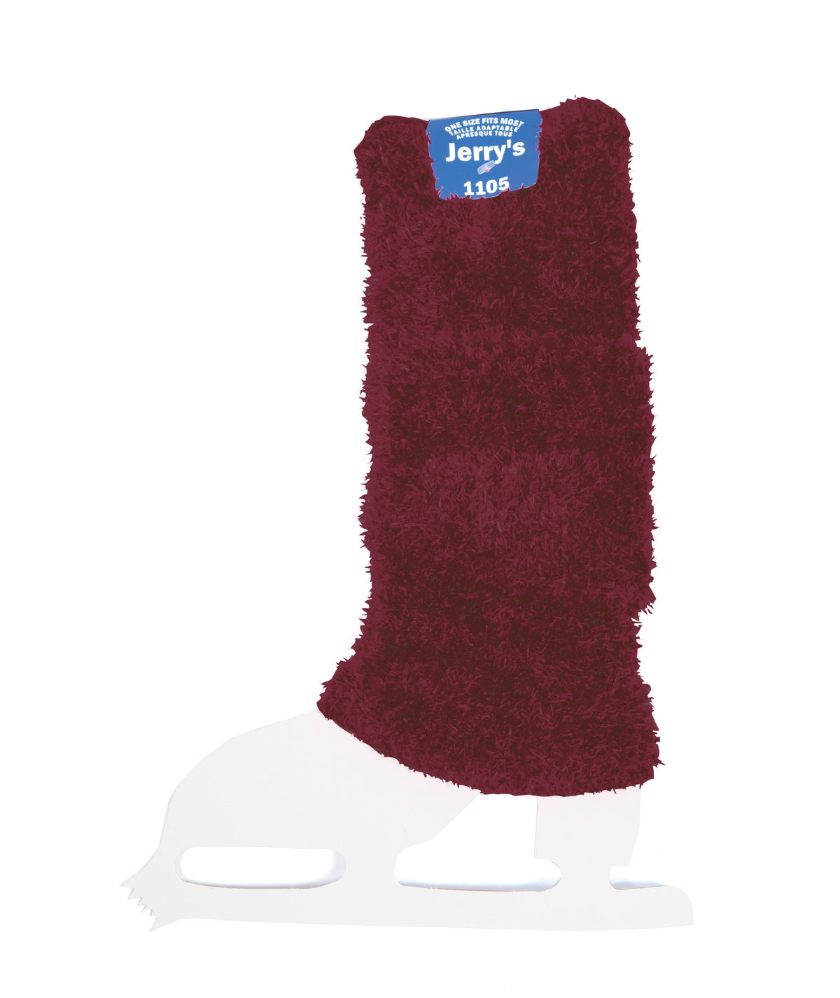 Jerrys Skating World Figure Skating Fuzzy Leg Warmers - Wine, front view