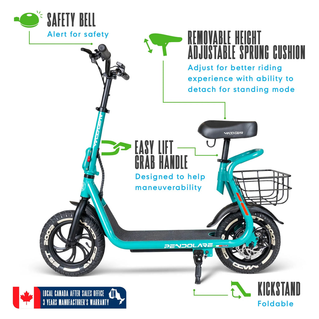 Madd Gear Electric Scooter with Seat & Basket