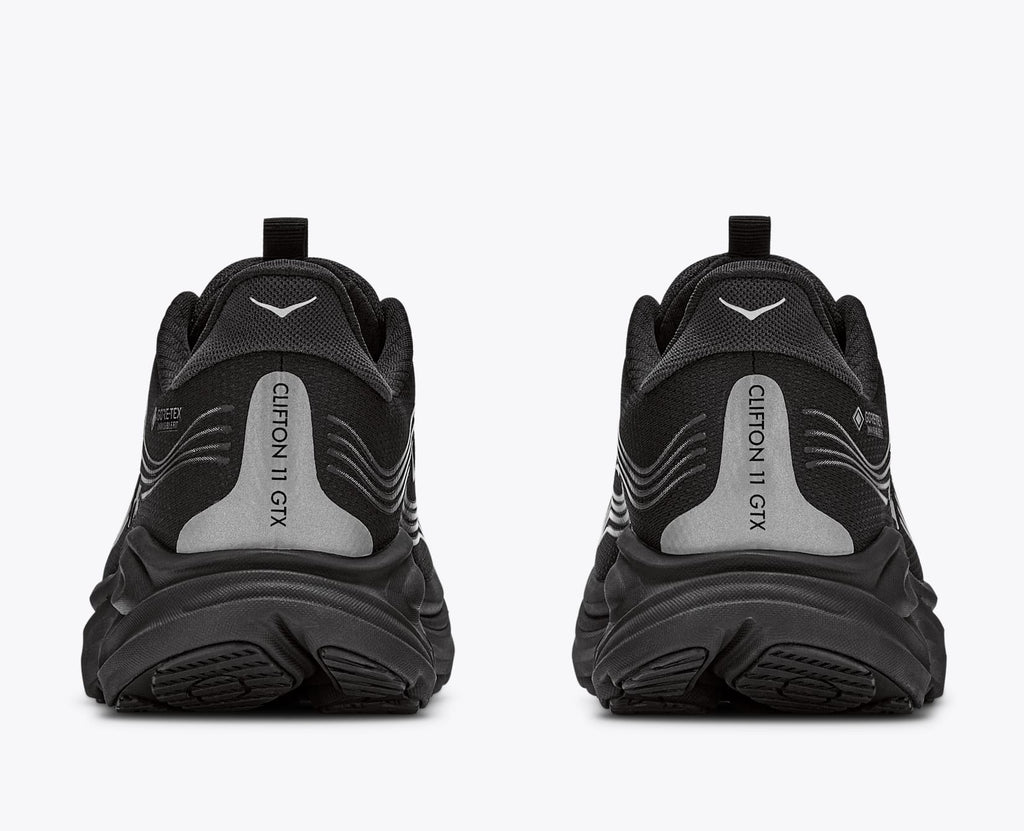 Hoka Men's Clifton 11 GTX - Black/Black - front and back