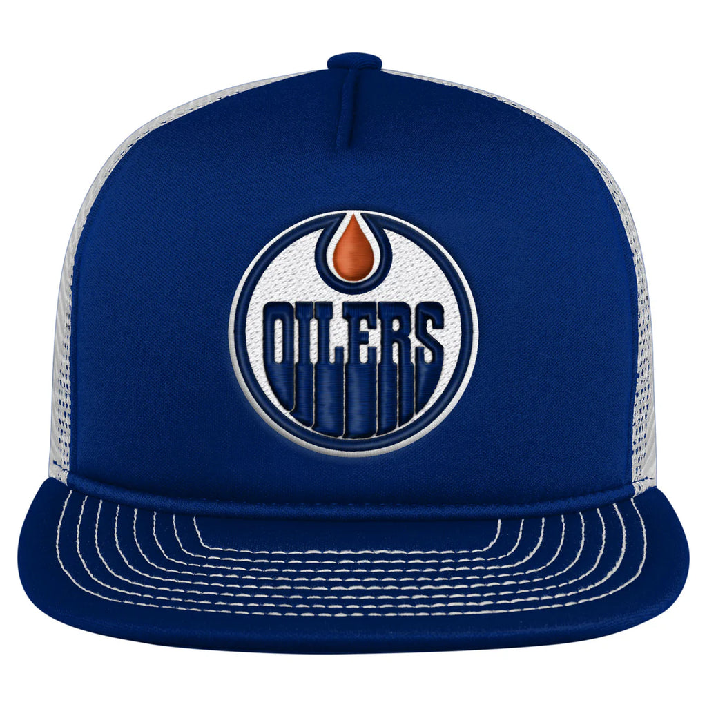 Outerstuff Edmonton Oilers Youth Royal Foam Trucker Snapback Hat
