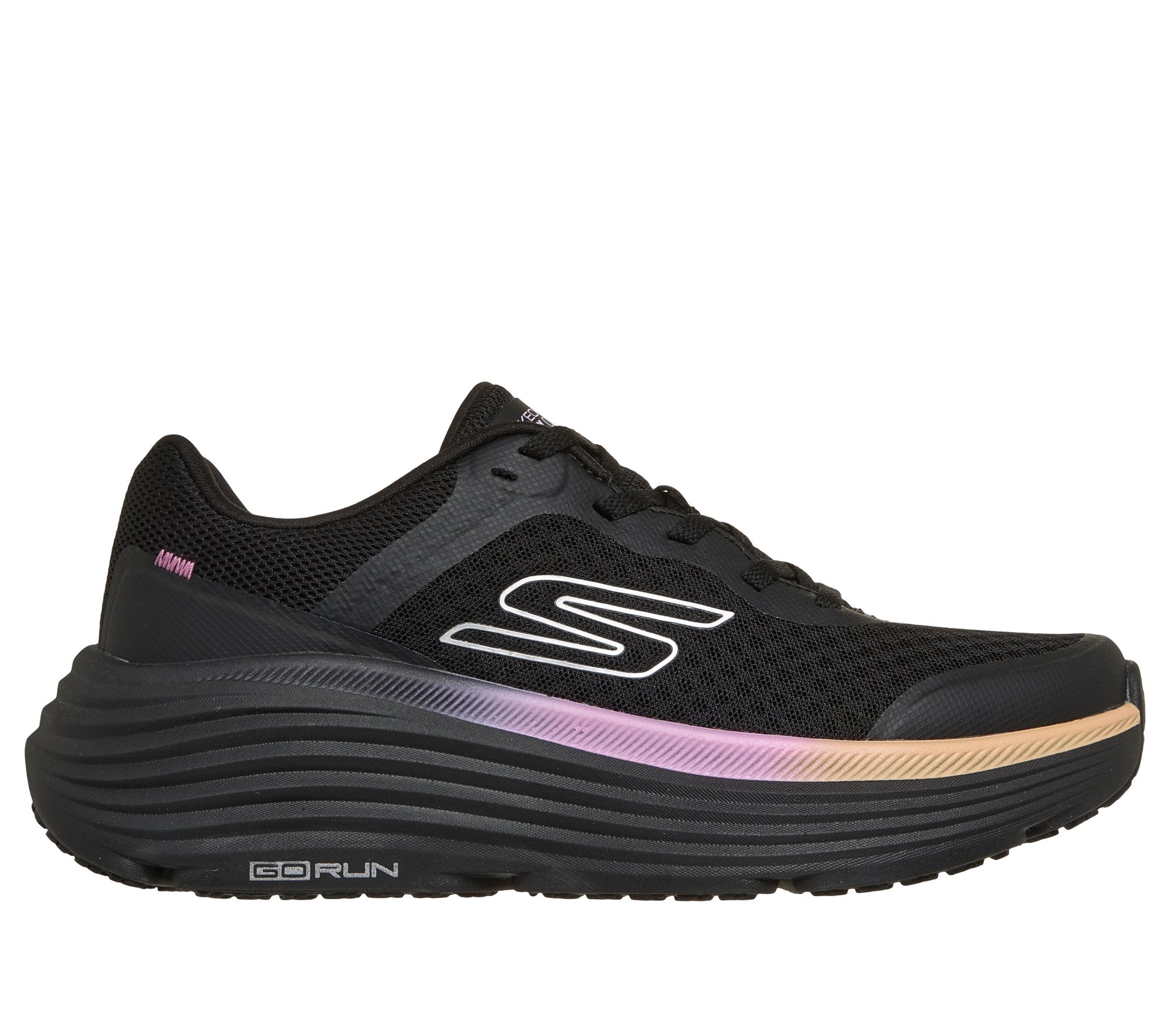 Skechers Women's Max Cushioning Endeavour - Black/Pink - lateral