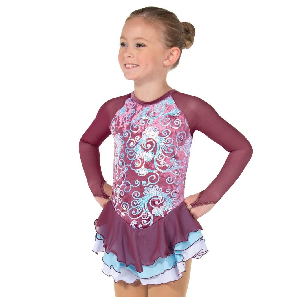 Jerrys Skating World Sequin Sea Queen Dress - Sangria Pearl