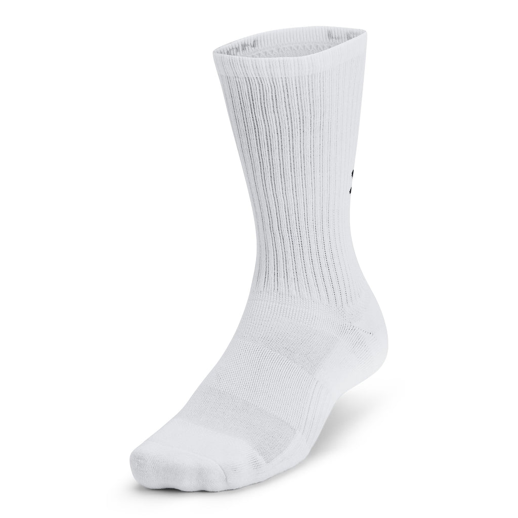 Under Armour Training Cotton 6-Pack Crew Socks in White - front view