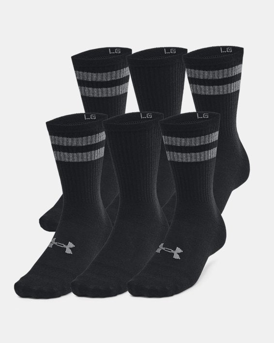 Under Armour Unisex Essential Crew Socks - 6 Pack