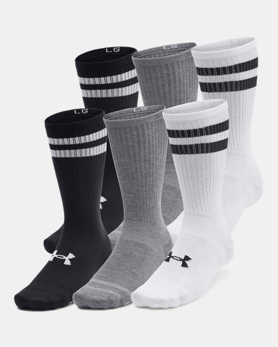 Under Armour Unisex Essential Crew Socks - 6 Pack