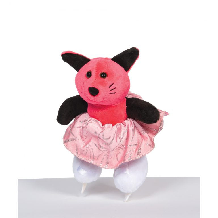 Jerry's Plush Skating Pal stuffed animal on skate blades, pink/black cat shown as representative example