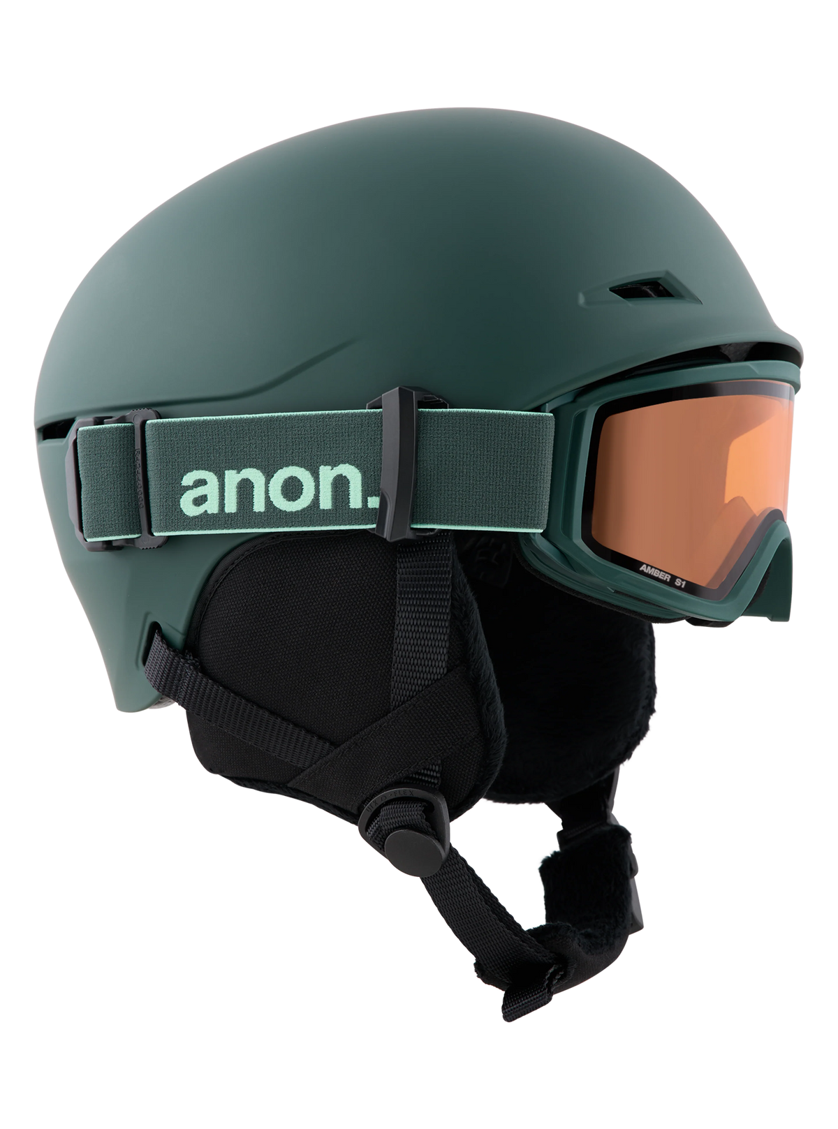 Anon Kids' Define Ski & Snowboard Helmet - Brunswick Green, left side view