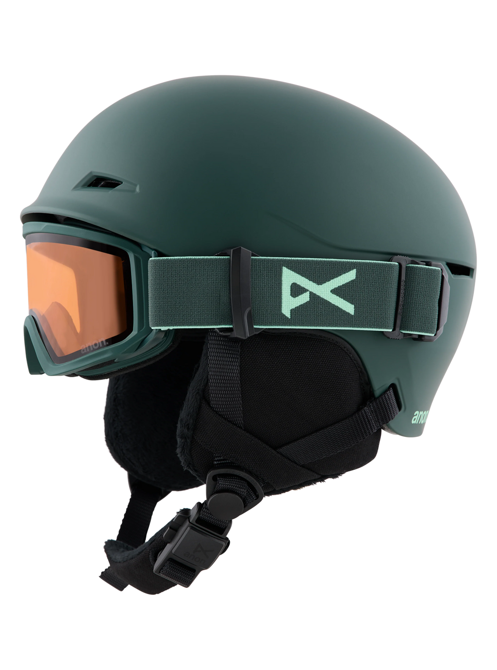 Anon Kids' Define Ski & Snowboard Helmet - Brunswick Green, right side view
