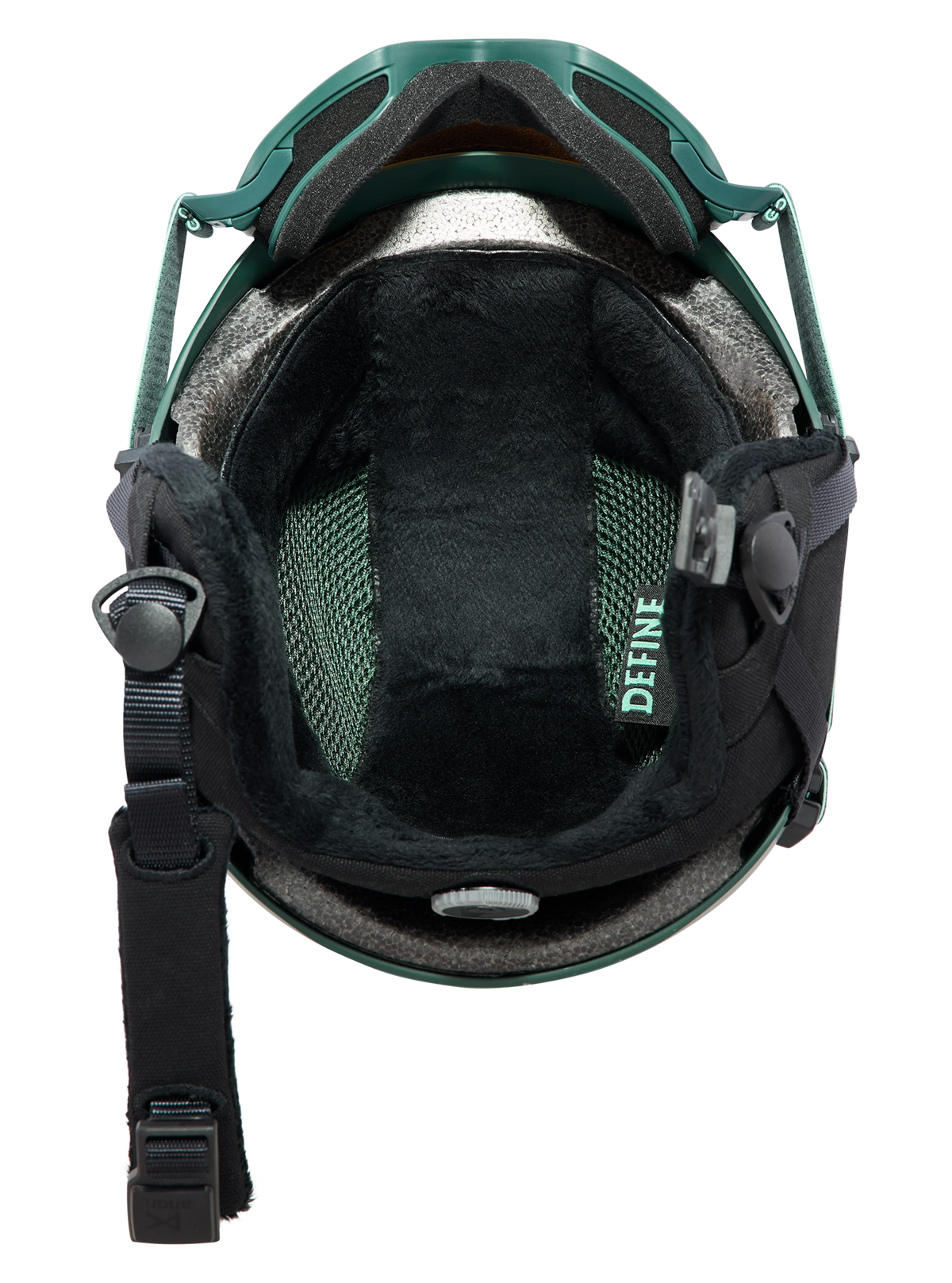 Anon Kids' Define Ski & Snowboard Helmet - Brunswick Green, inside view