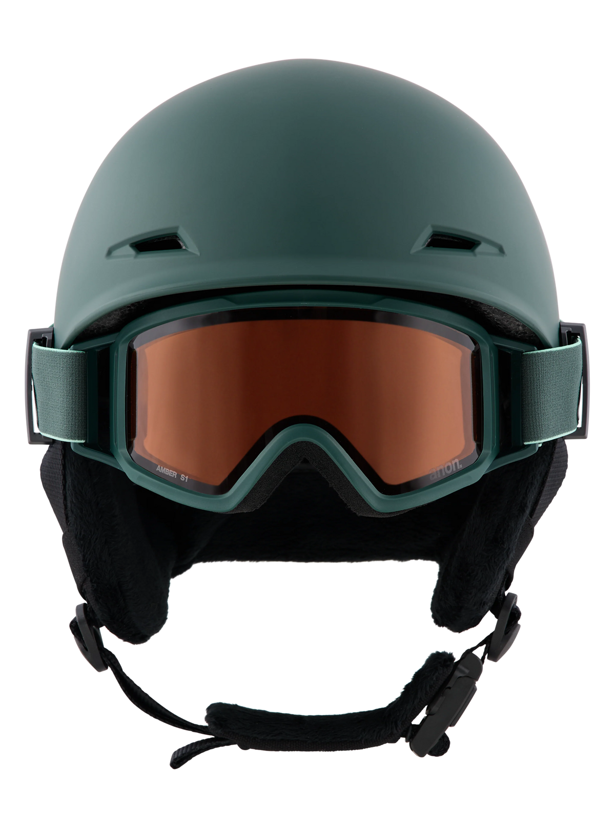 Anon Kids' Define Ski & Snowboard Helmet - Brunswick Green, front view