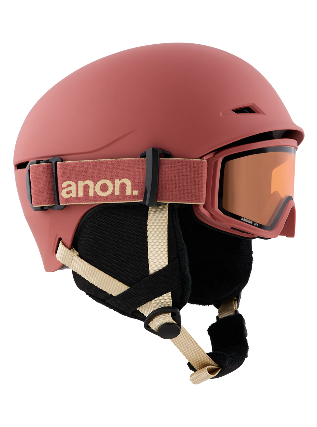 Anon Kids' Define Ski & Snowboard Helmet - Terracotta, left side view