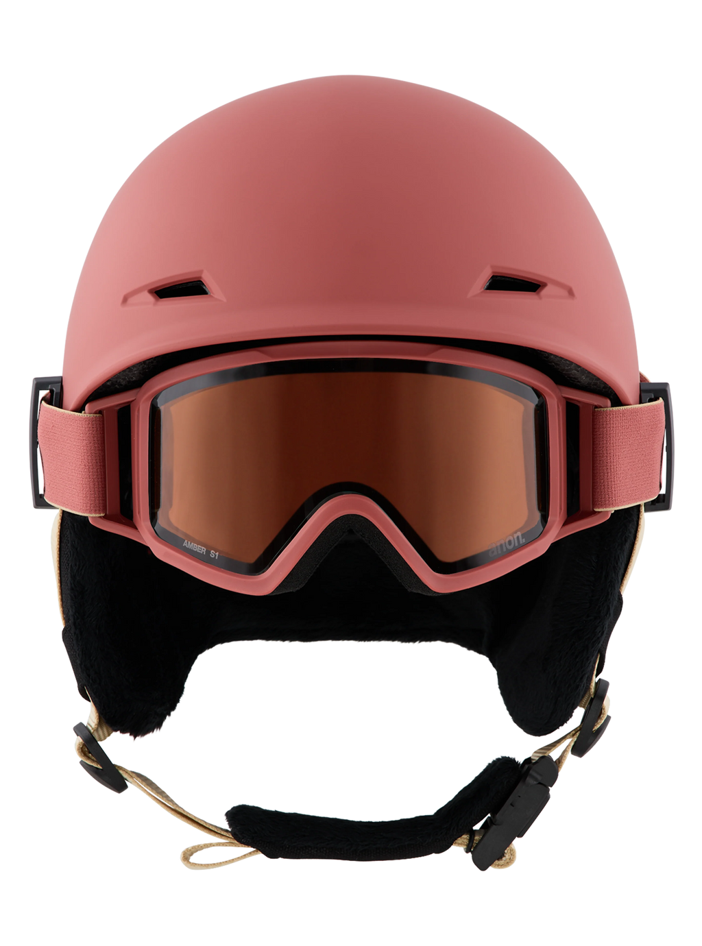 Anon Kids' Define Ski & Snowboard Helmet - Terracotta, front view