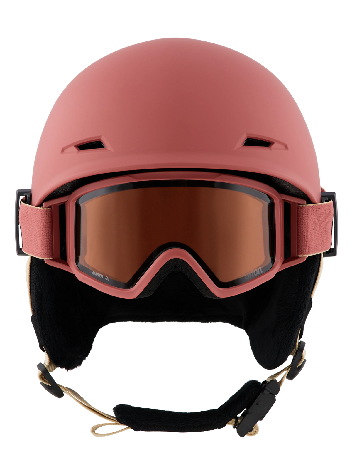 Anon Kids' Define Ski & Snowboard Helmet - Terracotta, front view