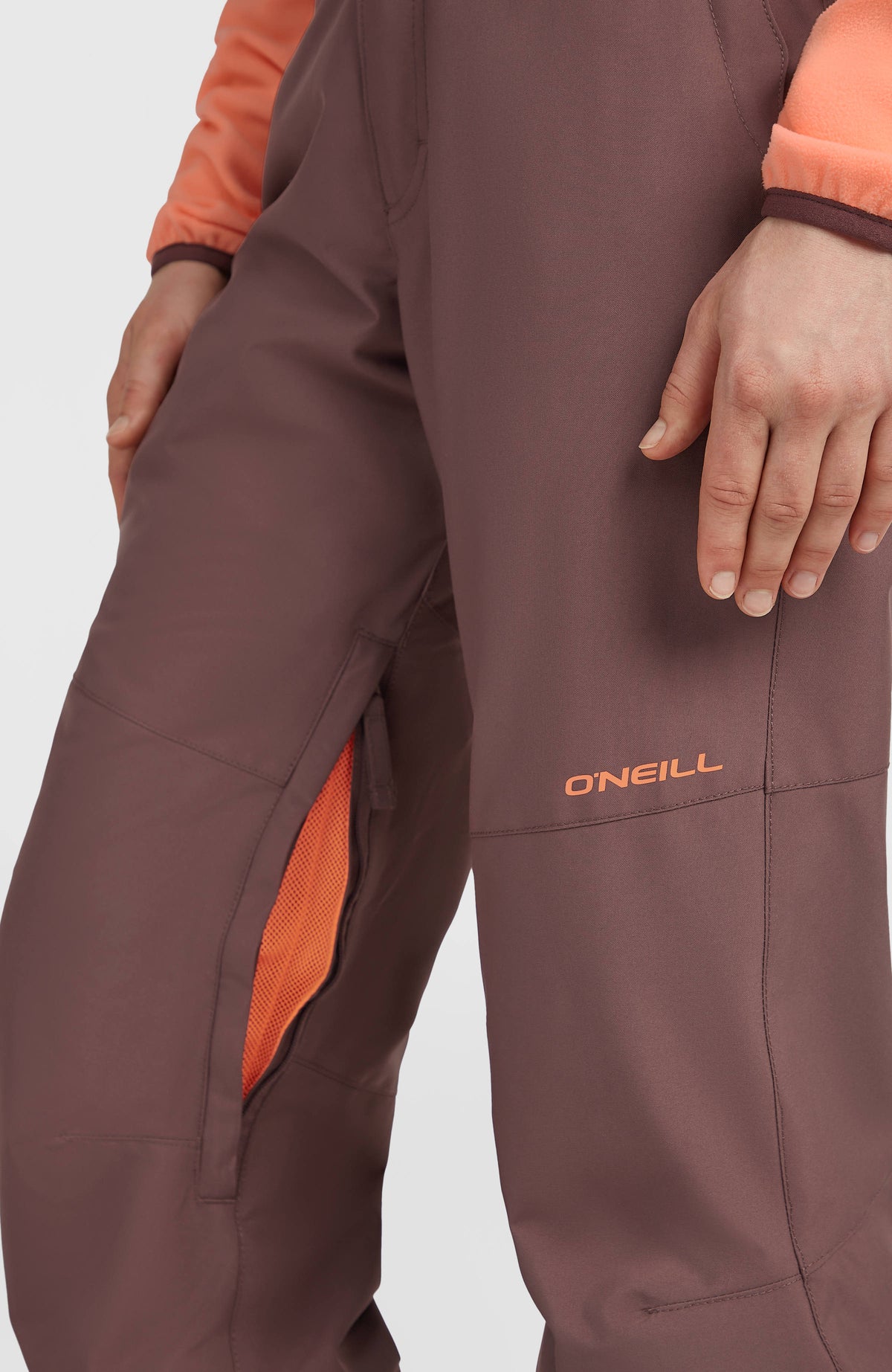 O'Neill Women's Star Insulated Pant - Purple Gray, leg detail