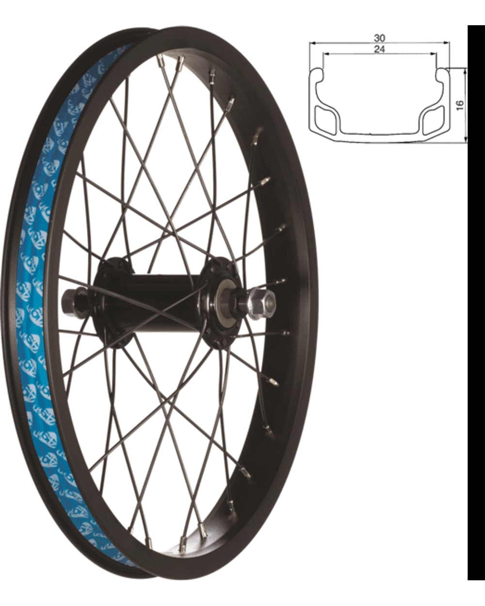 49North 16" Nutted Front Wheel