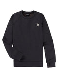 Burton Women's Oak Crewneck Sweatshirt True Black Heather - flat lay front