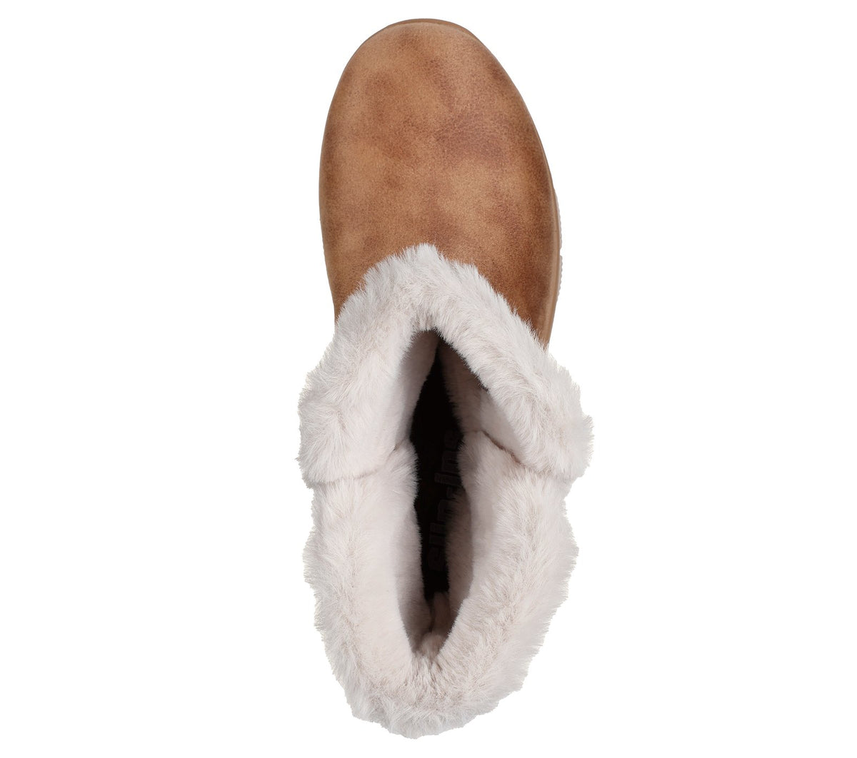 Skechers Slip-ins Relaxed Fit Easy Going Dreamers Move, Chestnut, top view showing faux-fur lining
