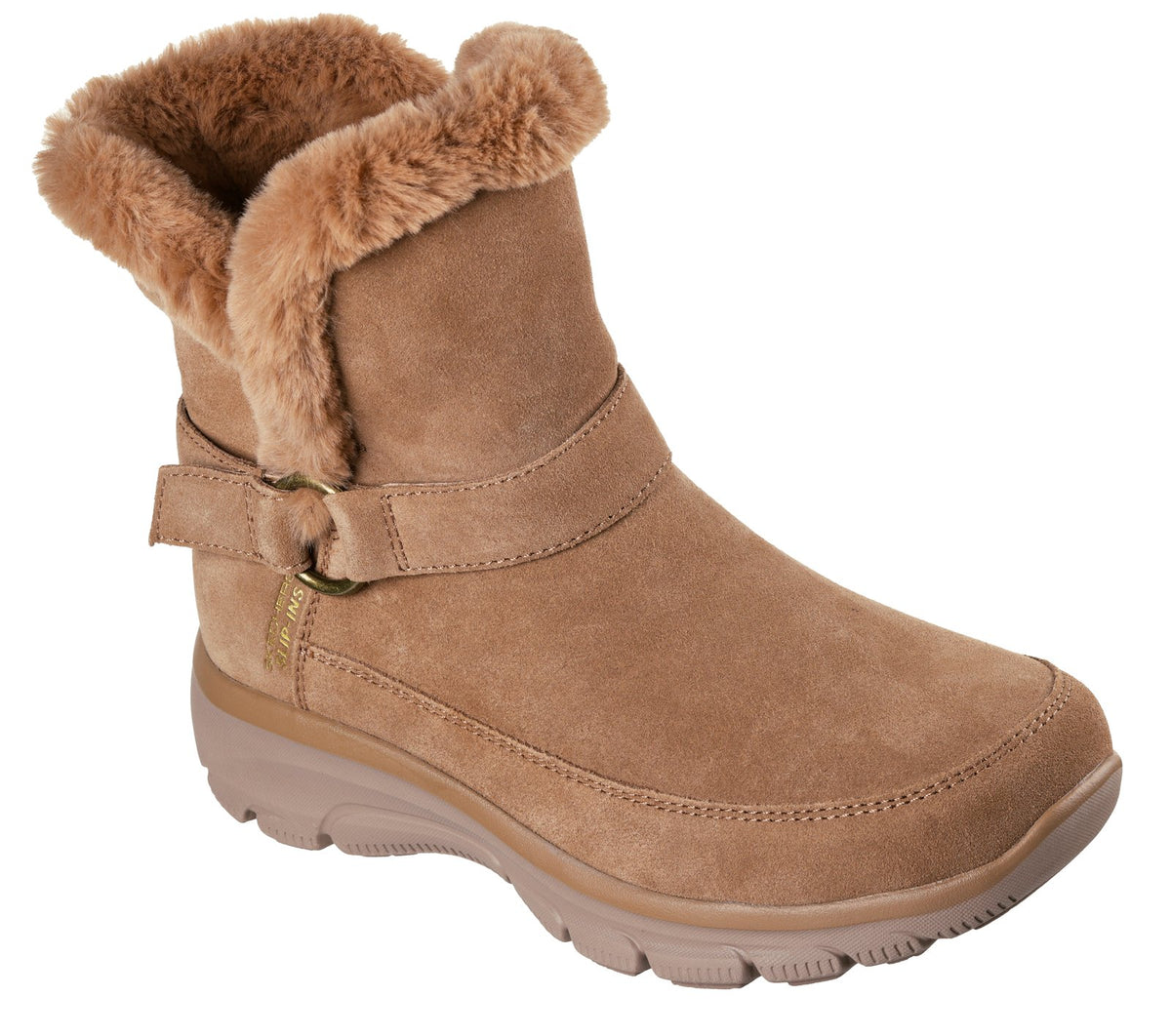 Skechers Slip-ins Relaxed Fit Easy Going Dreamers Luxe Vibes, Chestnut, lateral profile