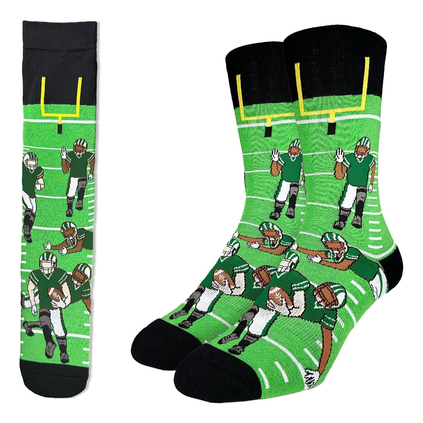 Good Luck Sock Football Green socks, flat lay
