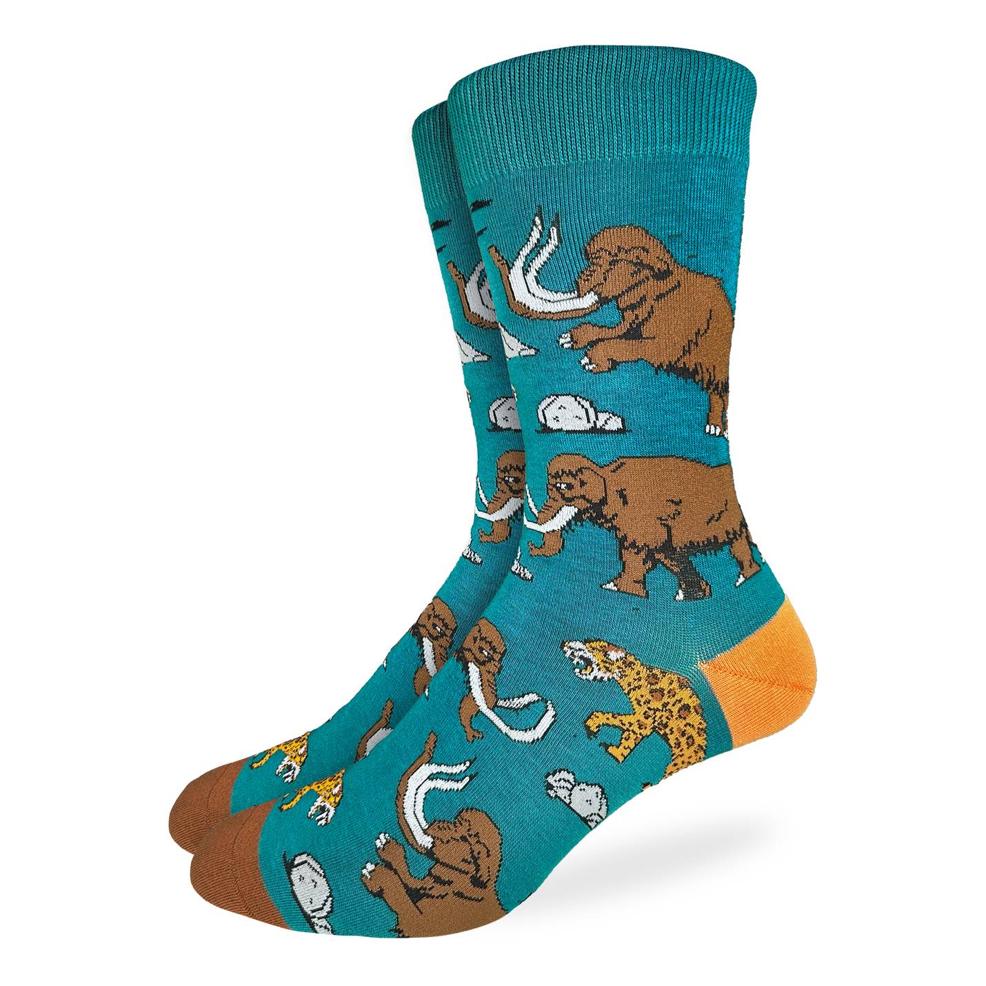 Good Luck Sock Mammoth And Sabre Tooth Tiger Socks - front