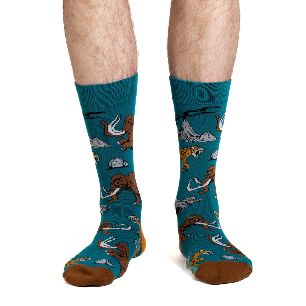 Good Luck Sock Mammoth And Sabre Tooth Tiger Socks - detail