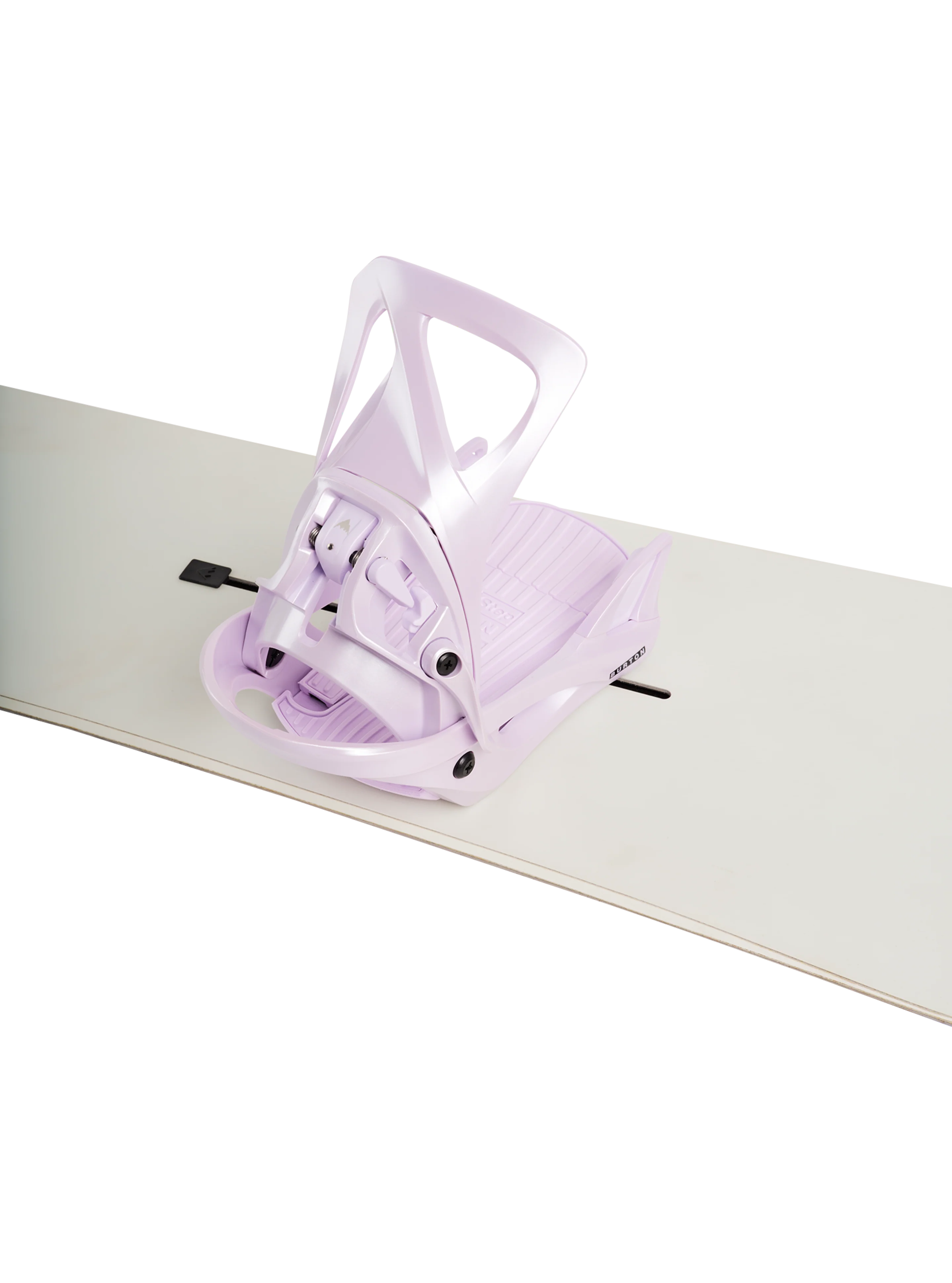 Burton Women's Step On Re:Flex Snowboard Bindings - Moondust Purple - mounted on board