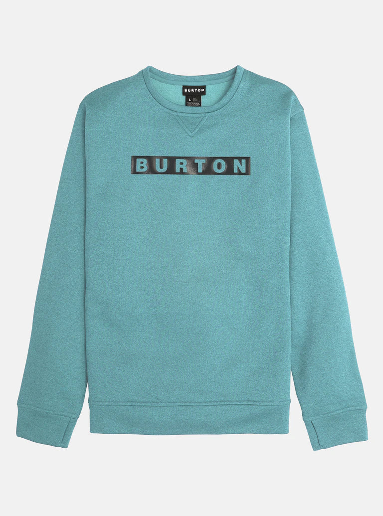 Burton Oak Pullover Crew Rock Lichen Heather - flat lay front