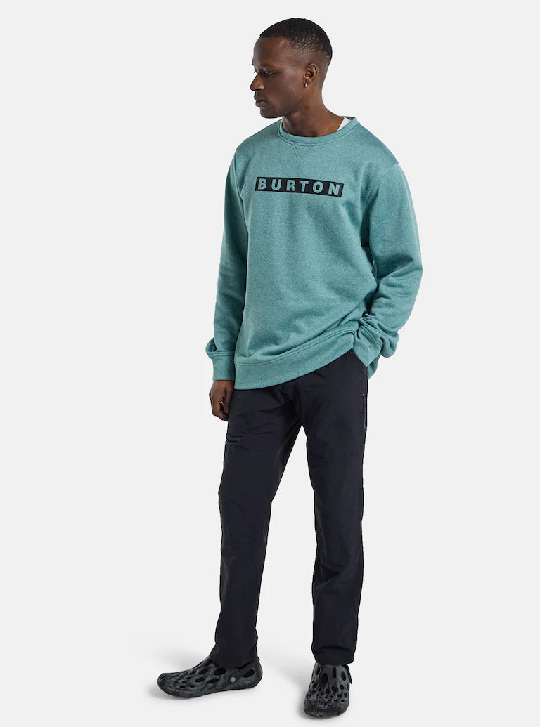 Burton Oak Pullover Crew Rock Lichen Heather - on model