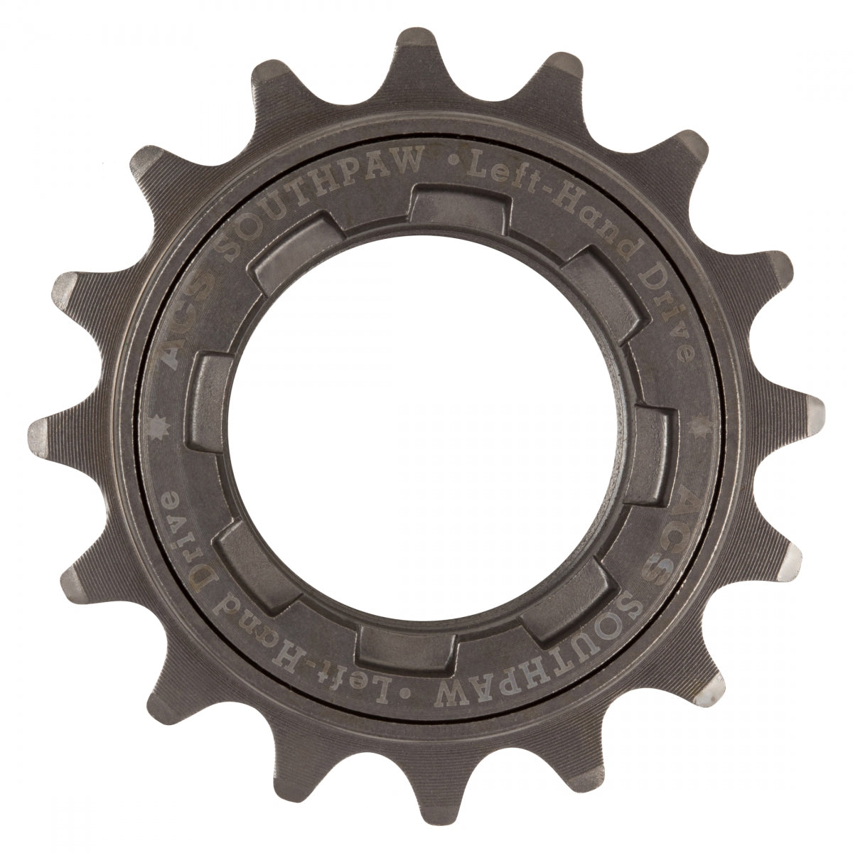 ACS Southpaw Freewheel - 16T - Gun Metal, front view