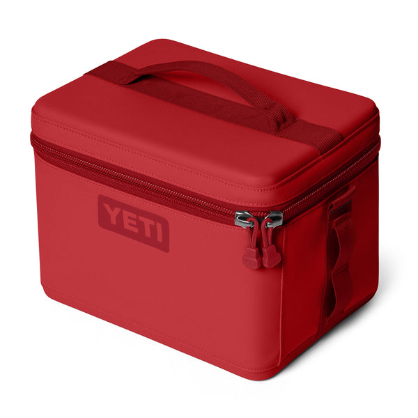Yeti Daytrip 9L Insulated Box - Rescue Red, three-quarter view