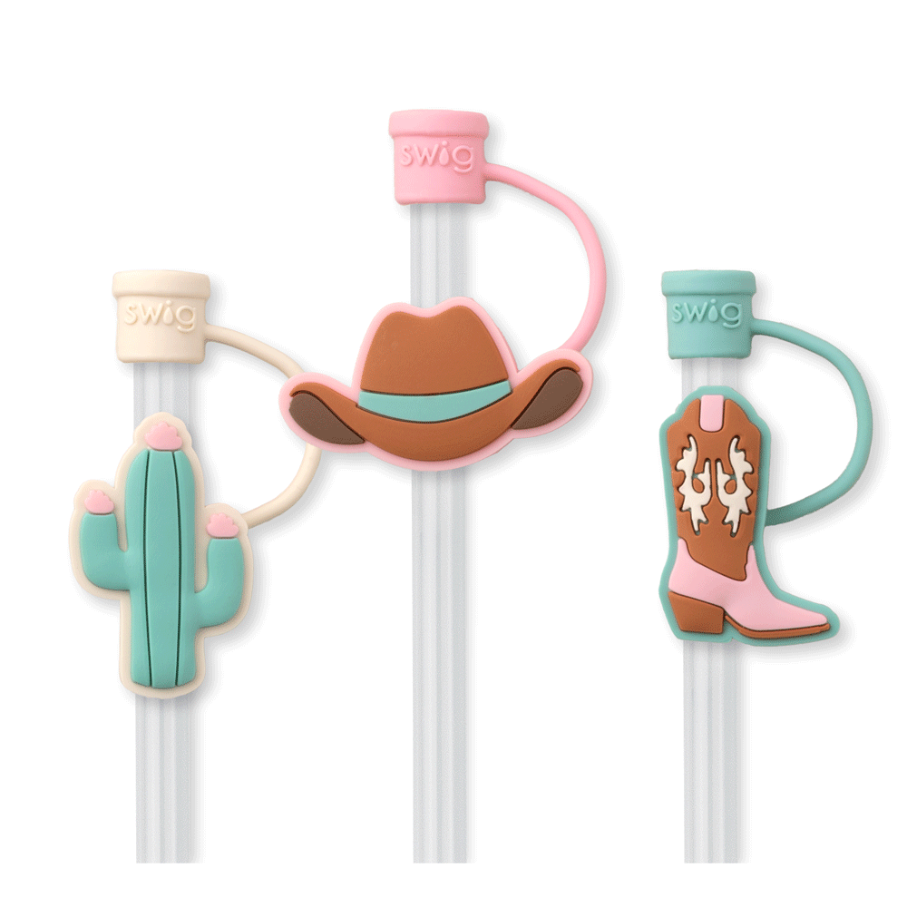 Swig Straw Topper Set - GIDDY UP, toppers on straws