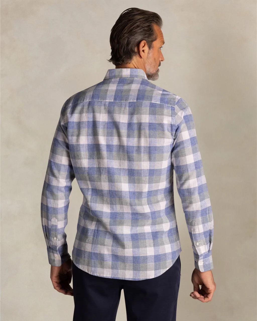 New Zealand Auckland Men's Linen Checked Shirt