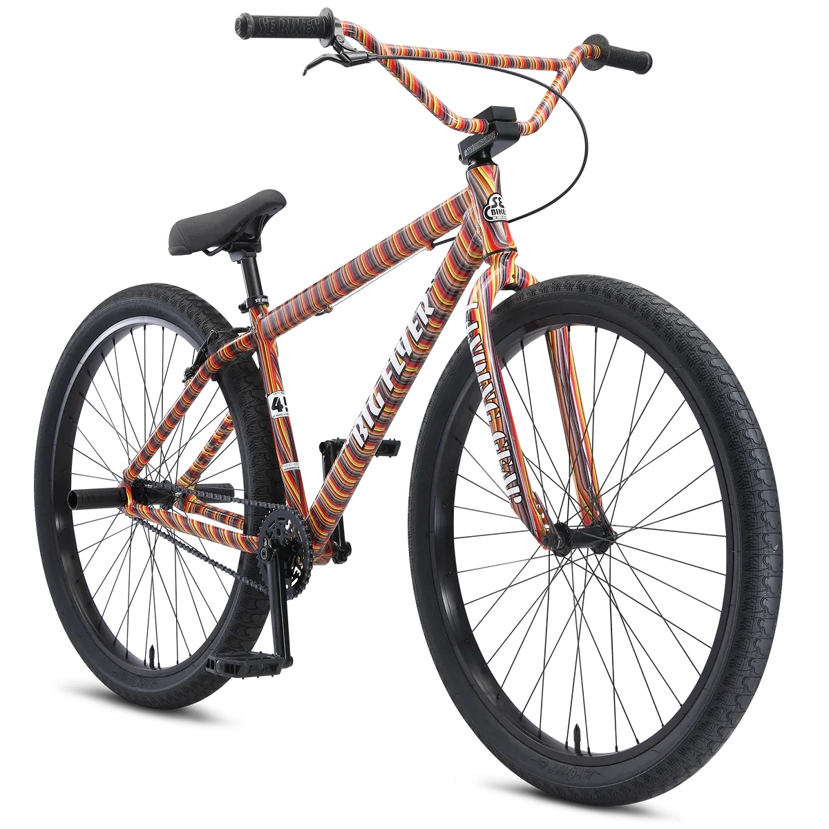 SE Big Flyer 29" BMX bike in Striped Fusion, three-quarter front view