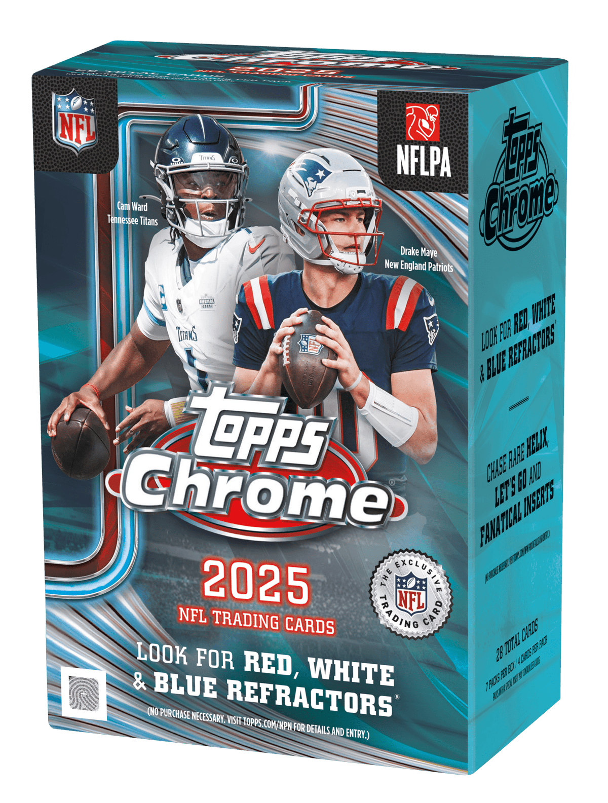 Topps 2025 Chrome Football Value Box - Box, front view