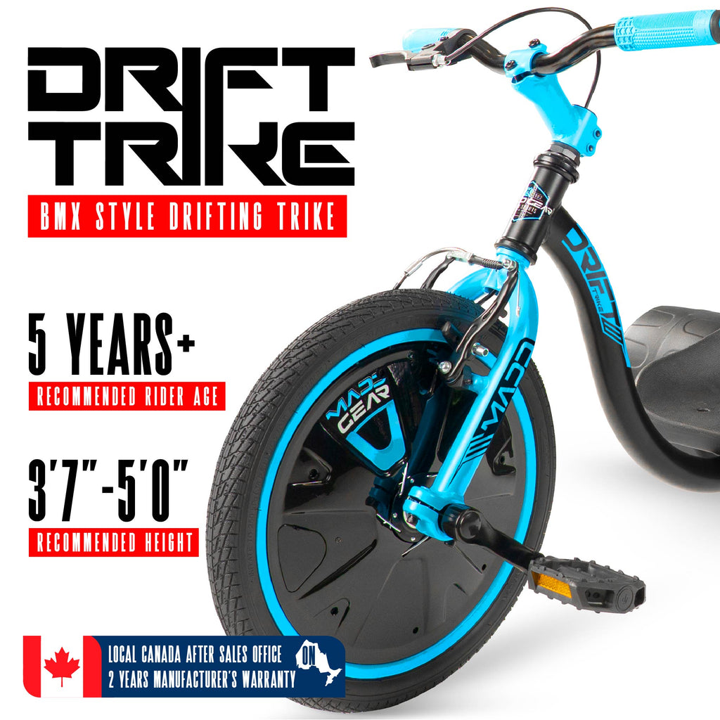 Madd Gear Drift Trike - BLACK/BLUE, features overview